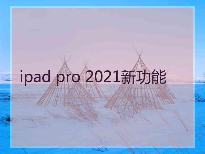 ipad pro 2021新功能