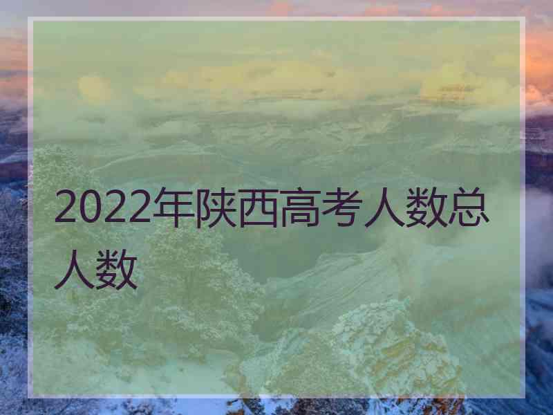 2022年陕西高考人数总人数