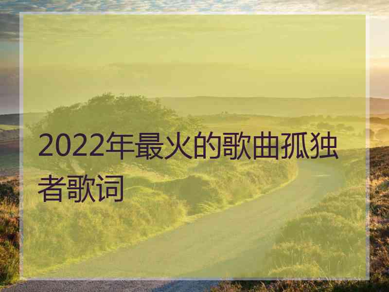 2022年最火的歌曲孤独者歌词