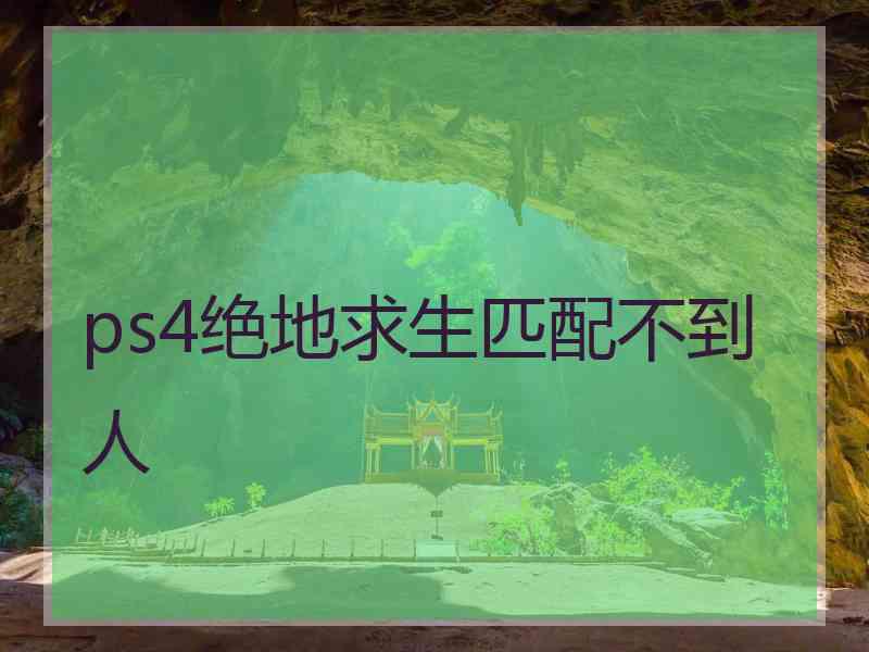 ps4绝地求生匹配不到人