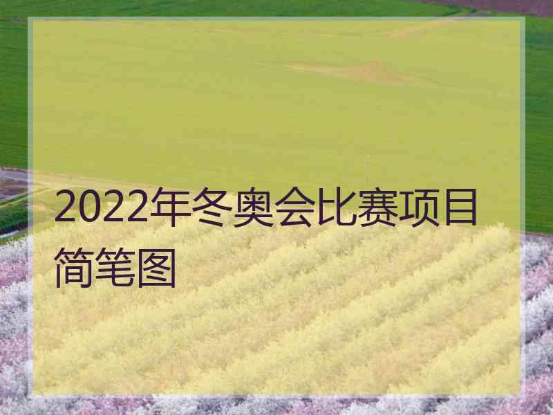 2022年冬奥会比赛项目简笔图