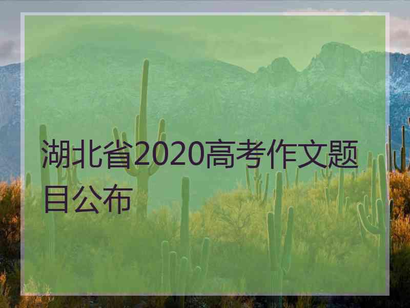 湖北省2020高考作文题目公布