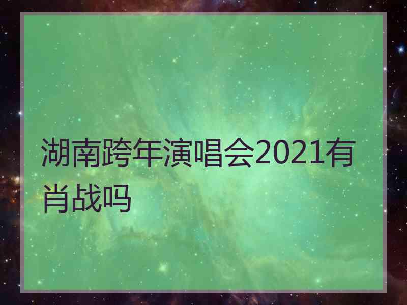 湖南跨年演唱会2021有肖战吗