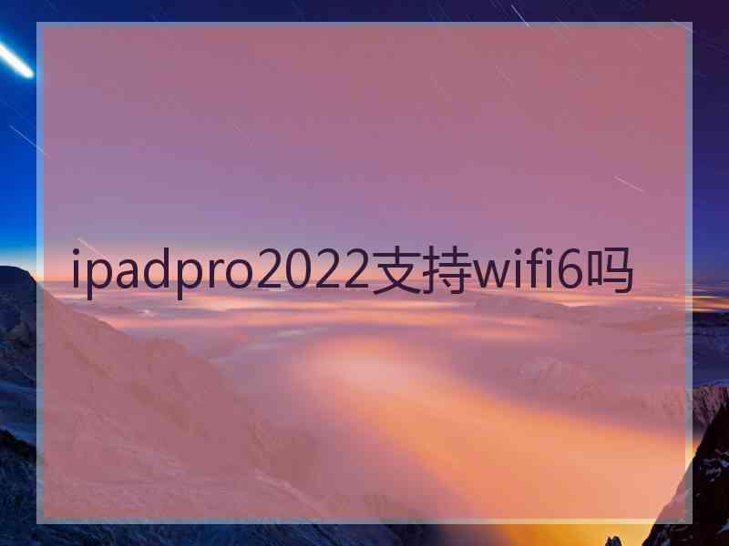 ipadpro2022支持wifi6吗