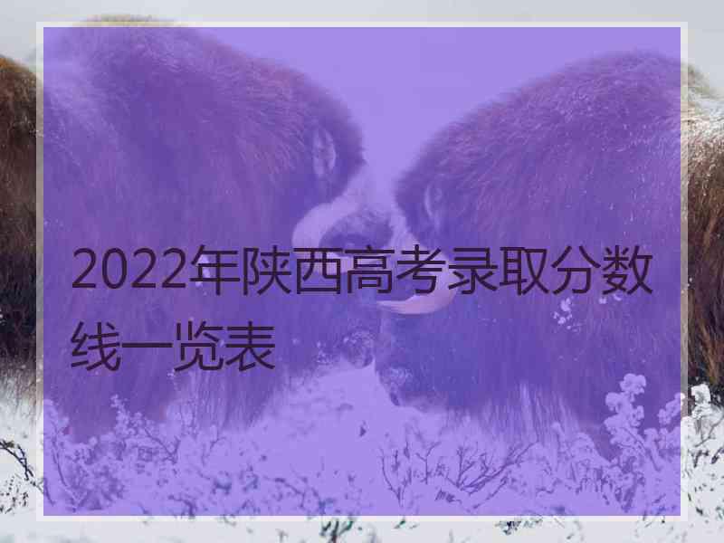 2022年陕西高考录取分数线一览表