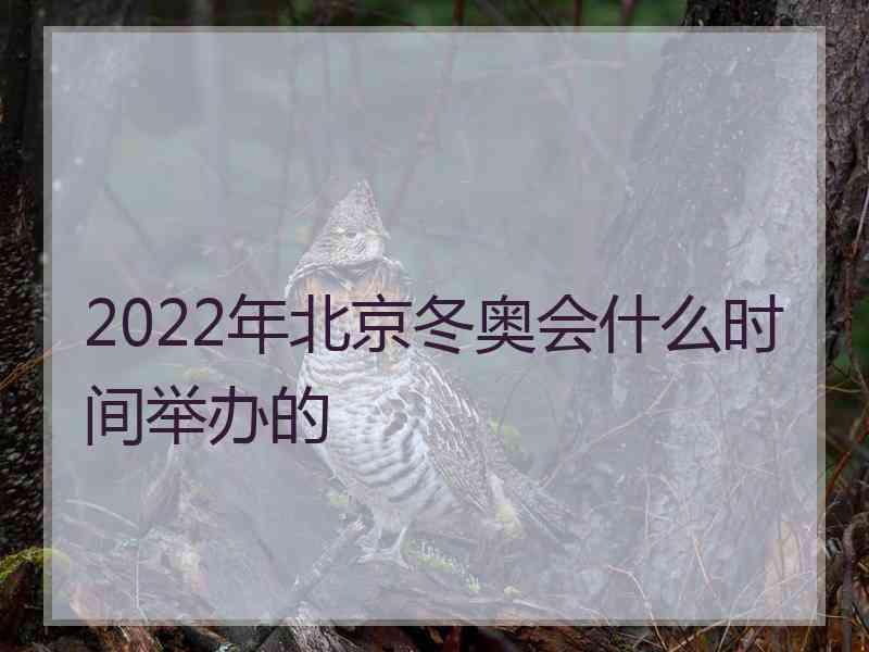 2022年北京冬奥会什么时间举办的