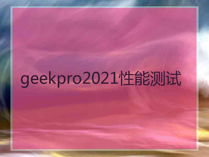 geekpro2021性能测试