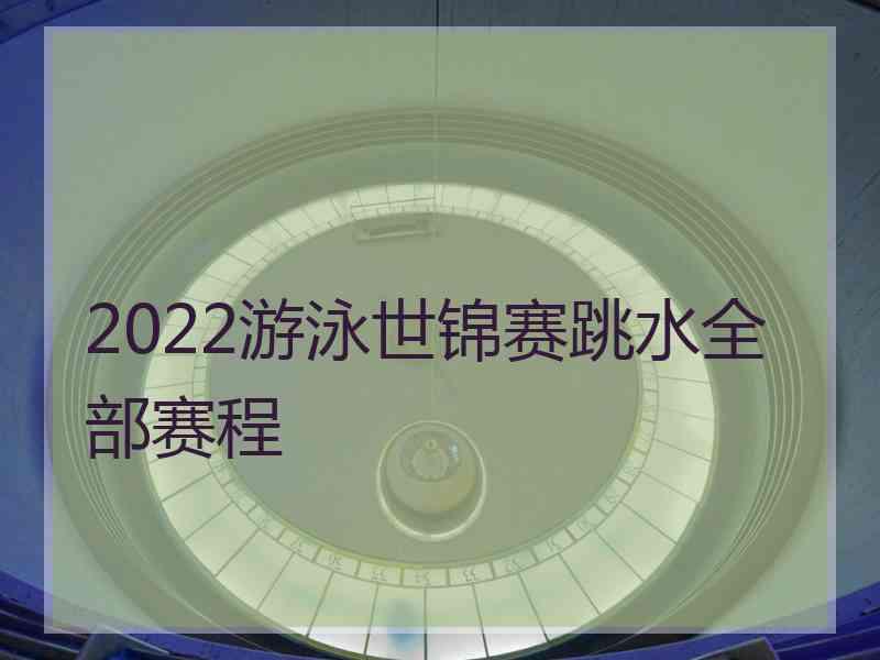 2022游泳世锦赛跳水全部赛程