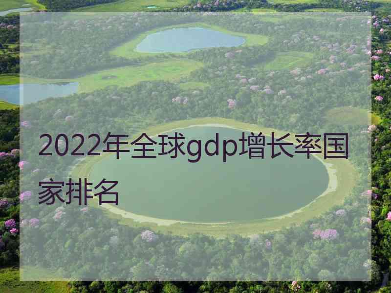 2022年全球gdp增长率国家排名