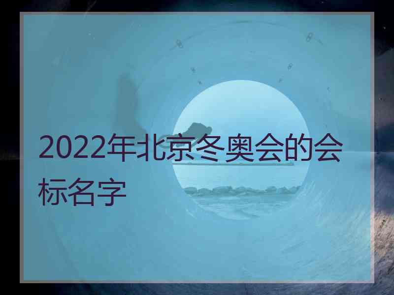 2022年北京冬奥会的会标名字