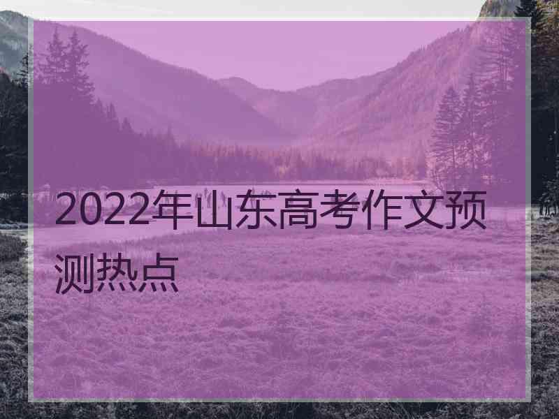 2022年山东高考作文预测热点