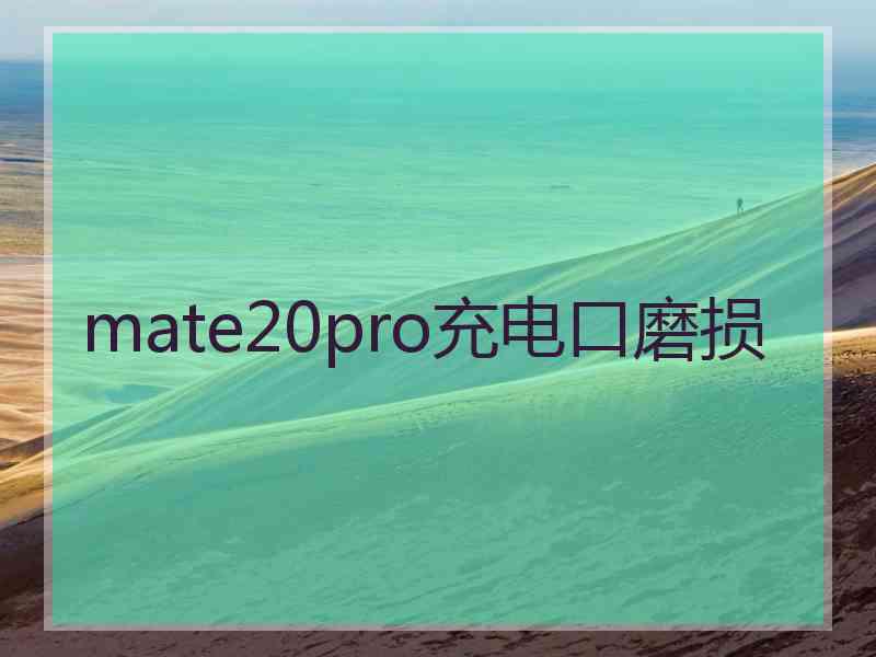 mate20pro充电口磨损