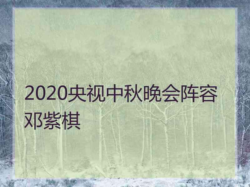 2020央视中秋晚会阵容邓紫棋