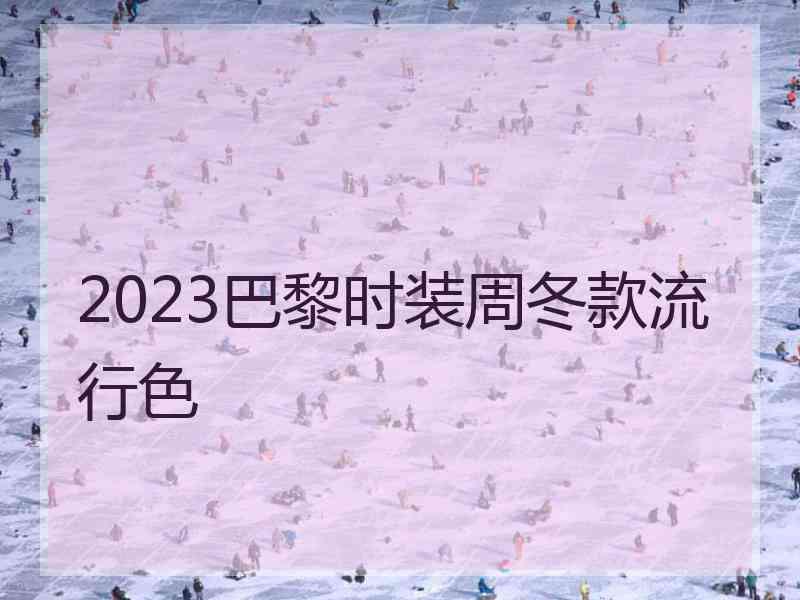 2023巴黎时装周冬款流行色