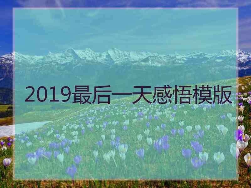 2019最后一天感悟模版