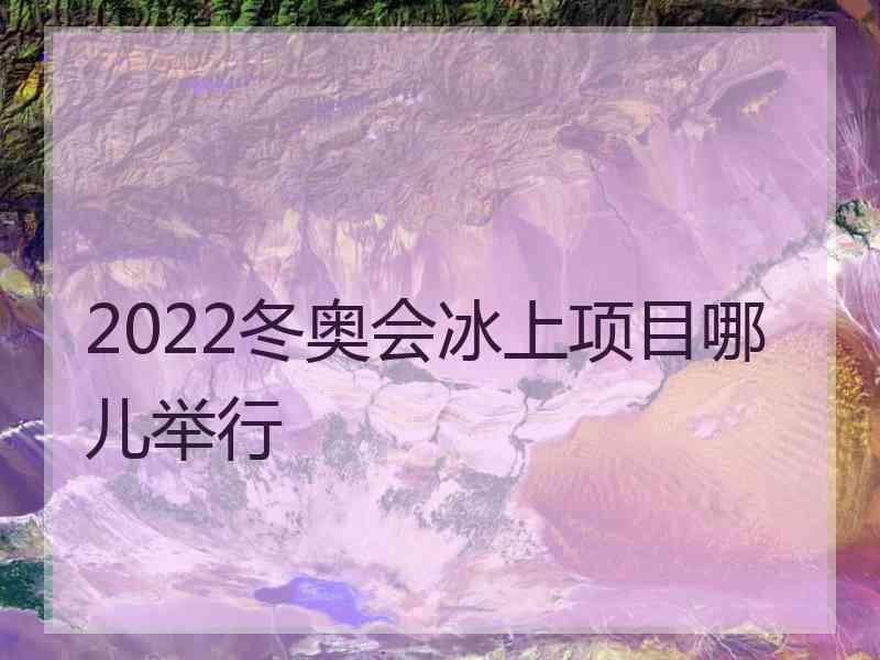 2022冬奥会冰上项目哪儿举行