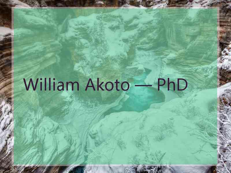 William Akoto — PhD