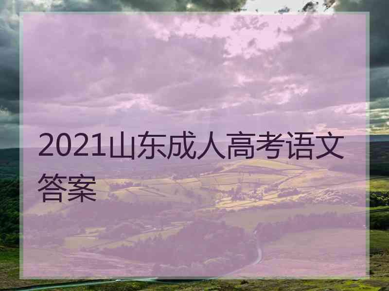 2021山东成人高考语文答案