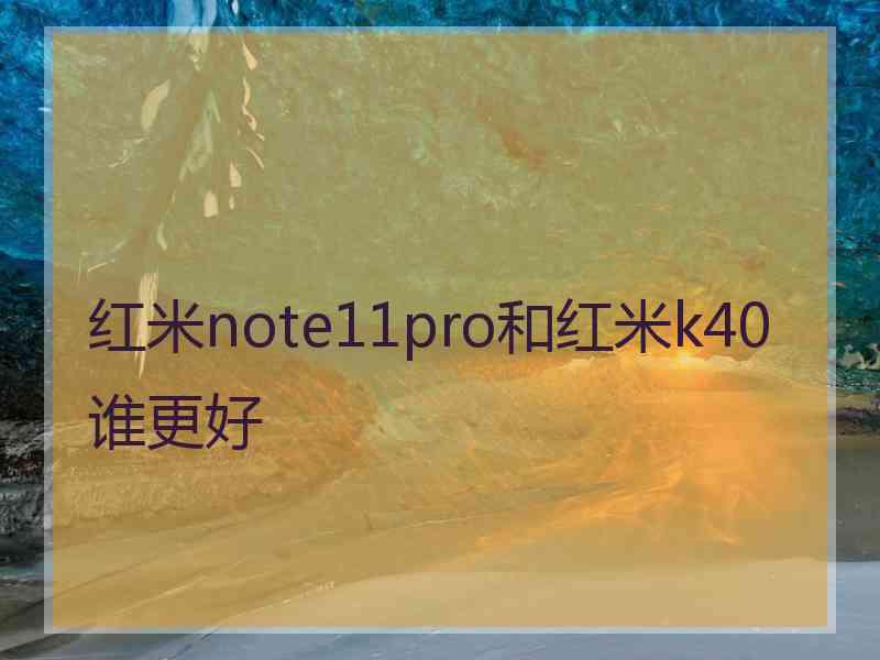 红米note11pro和红米k40谁更好