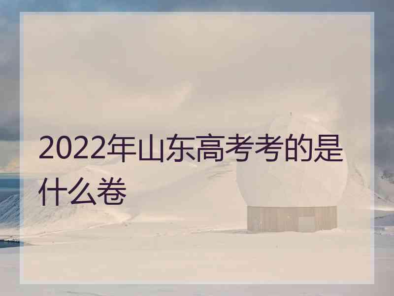 2022年山东高考考的是什么卷