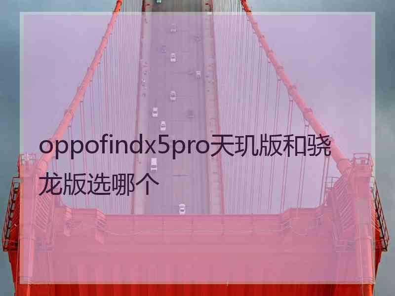 oppofindx5pro天玑版和骁龙版选哪个