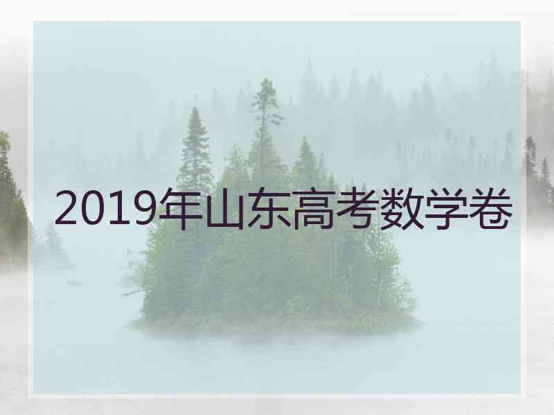 2019年山东高考数学卷