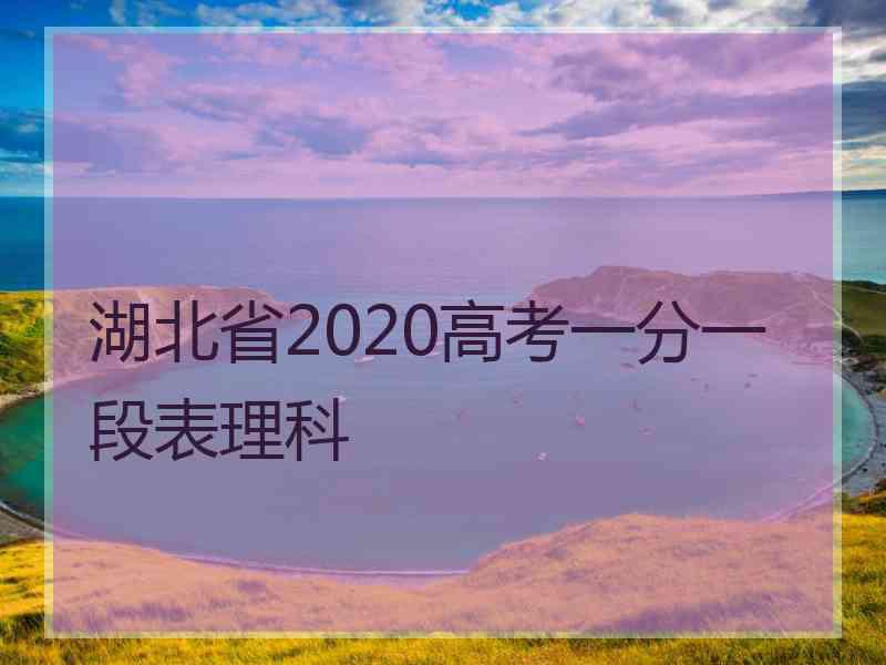 湖北省2020高考一分一段表理科