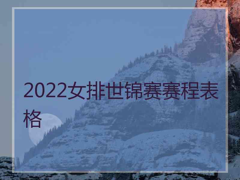 2022女排世锦赛赛程表格