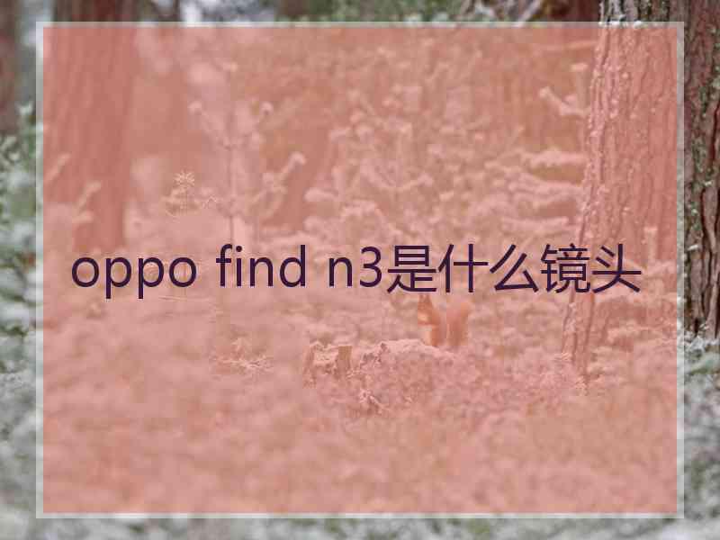 oppo find n3是什么镜头