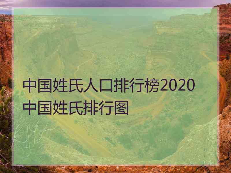 中国姓氏人口排行榜2020中国姓氏排行图