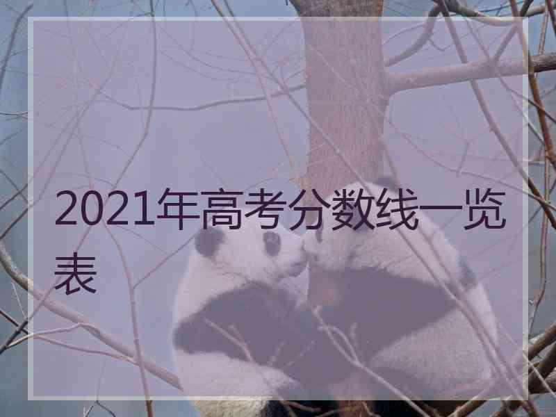 2021年高考分数线一览表