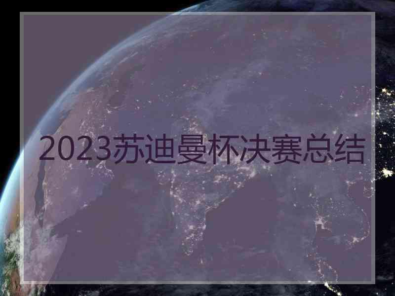 2023苏迪曼杯决赛总结