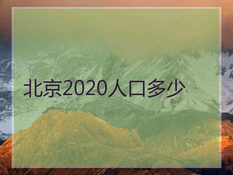 北京2020人口多少