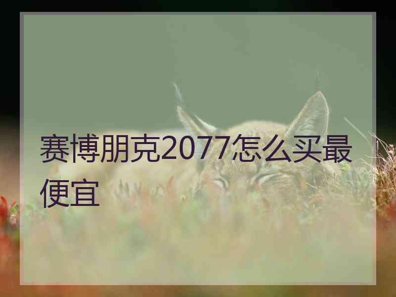 赛博朋克2077怎么买最便宜