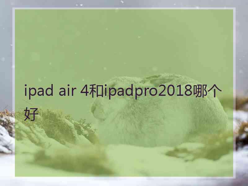 ipad air 4和ipadpro2018哪个好