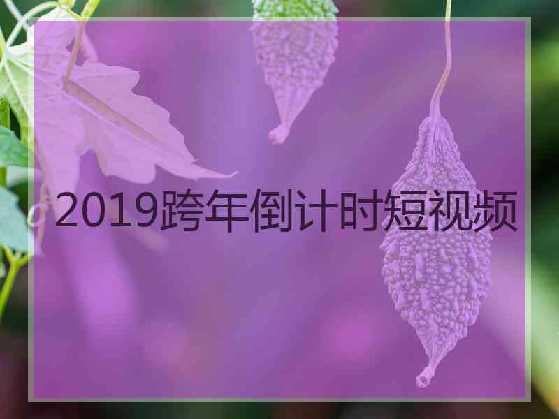 2019跨年倒计时短视频