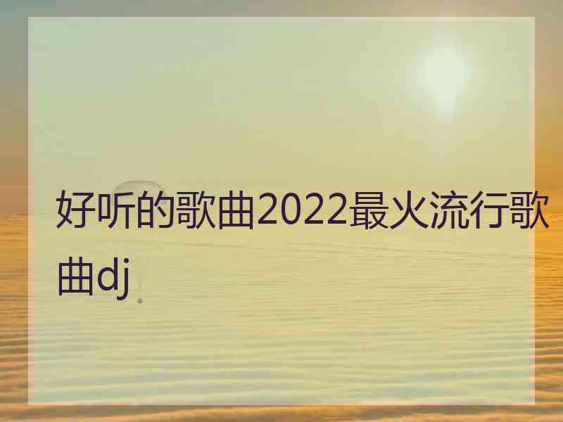 好听的歌曲2022最火流行歌曲dj