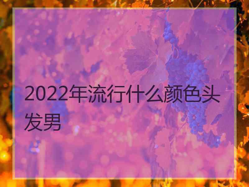 2022年流行什么颜色头发男