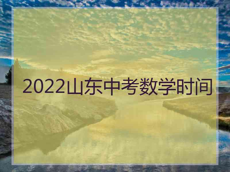 2022山东中考数学时间