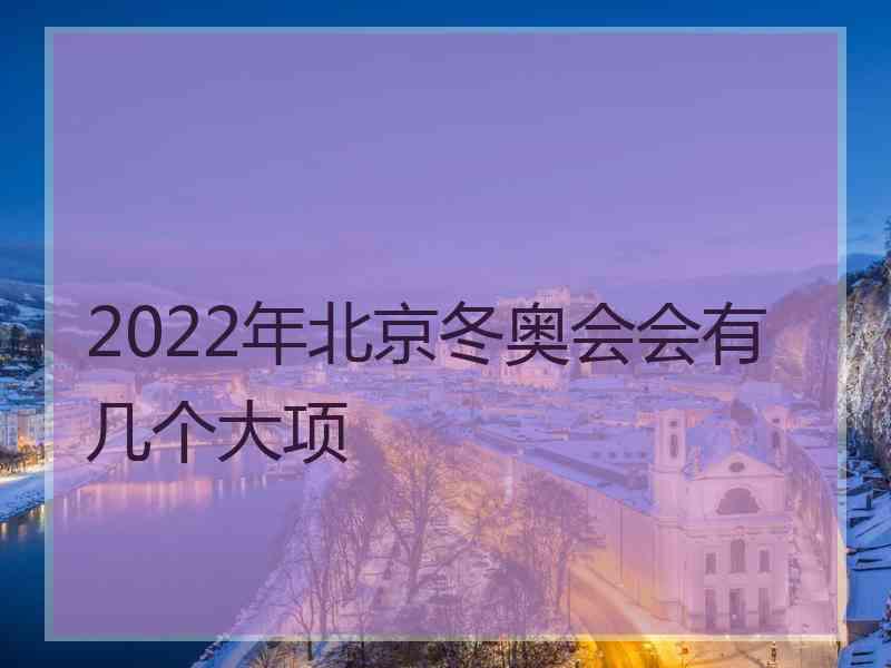 2022年北京冬奥会会有几个大项