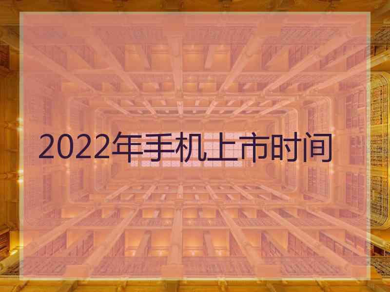 2022年手机上市时间