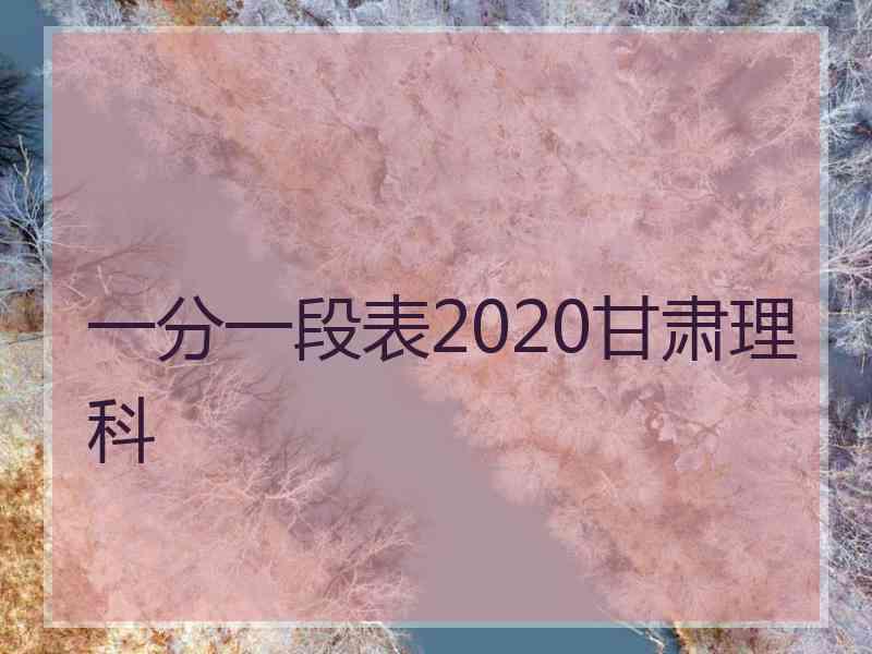 一分一段表2020甘肃理科