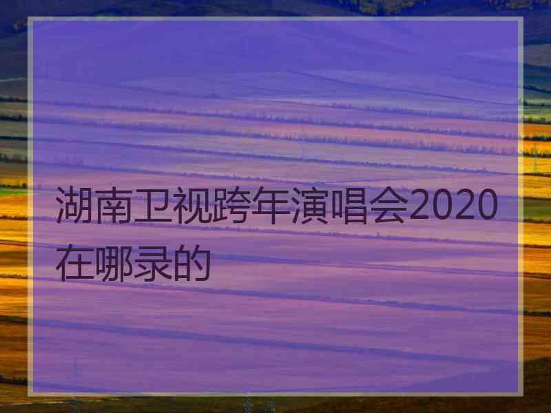 湖南卫视跨年演唱会2020在哪录的