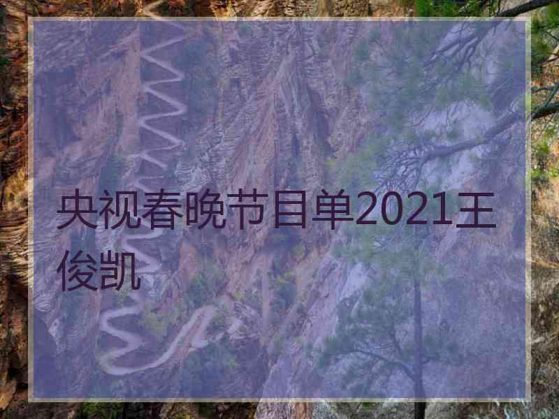 央视春晚节目单2021王俊凯