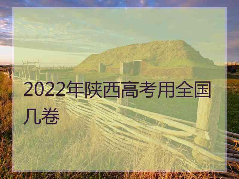 2022年陕西高考用全国几卷