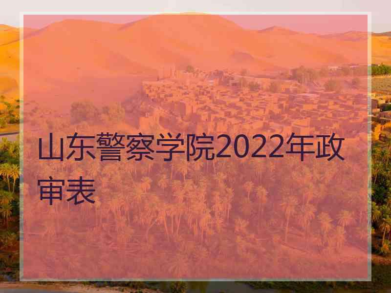 山东警察学院2022年政审表