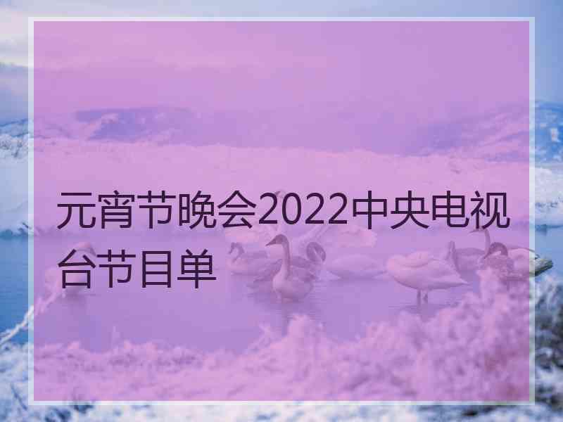 元宵节晚会2022中央电视台节目单