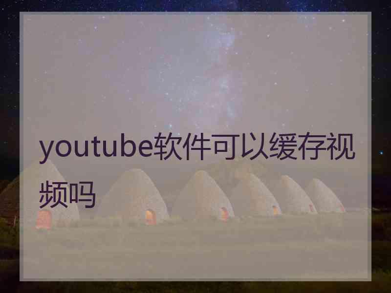 youtube软件可以缓存视频吗