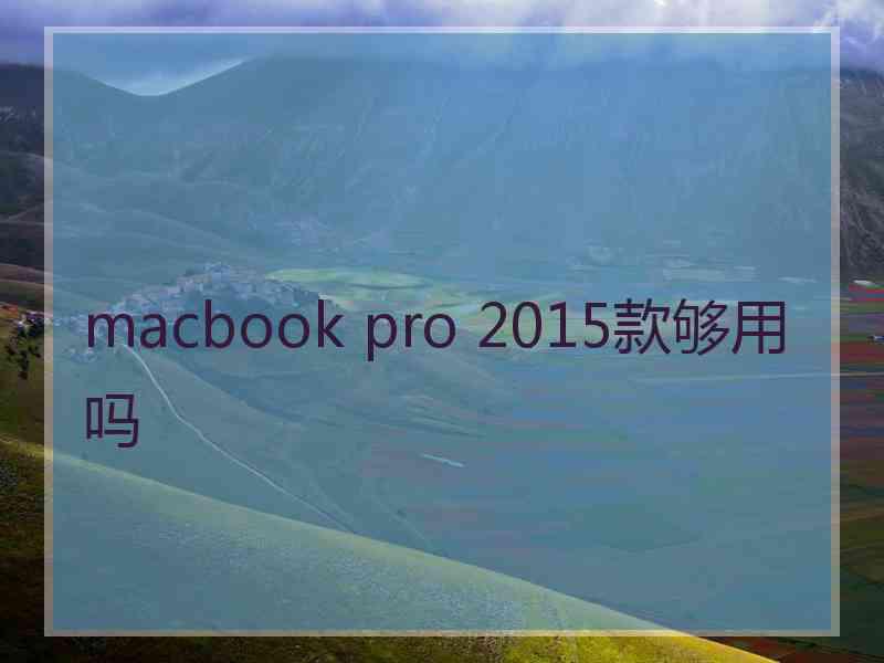 macbook pro 2015款够用吗