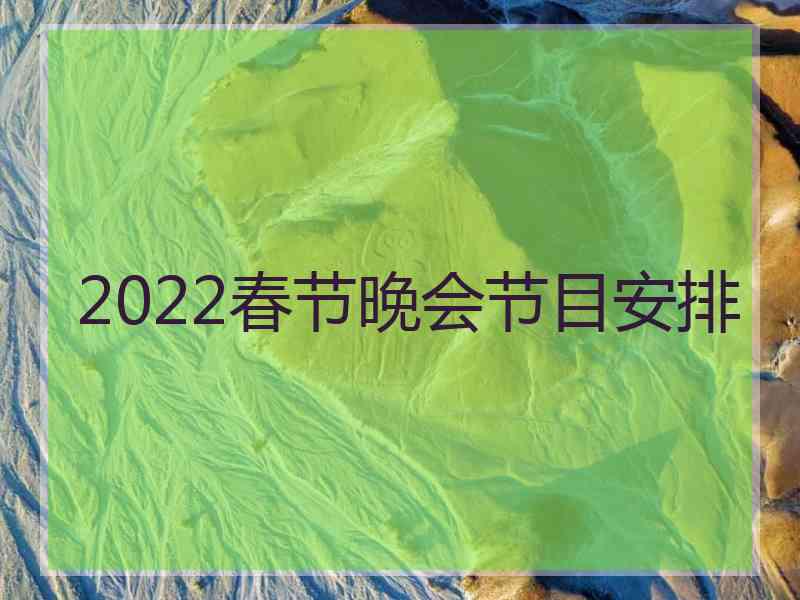 2022春节晚会节目安排